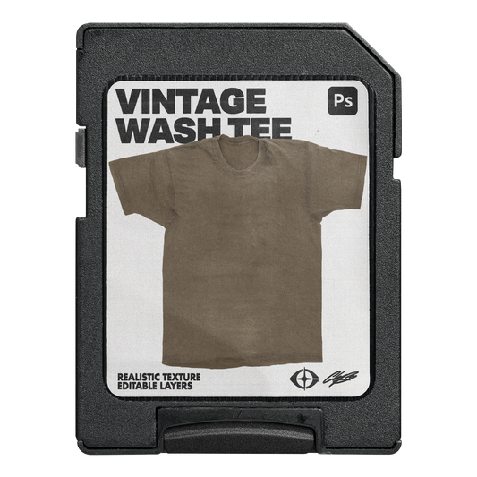 Vintage Wash T-Shirt Mockup (PSD)
