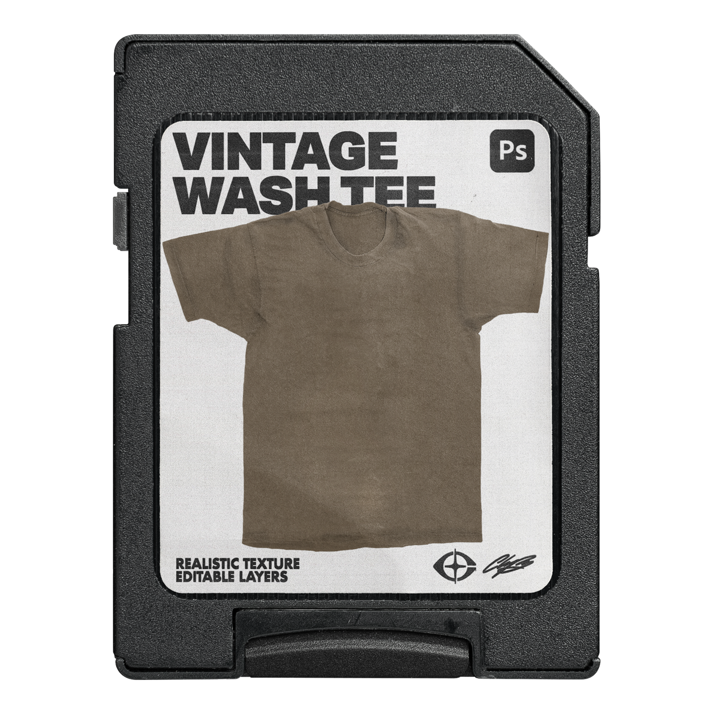 Vintage Wash T-Shirt Mockup (PSD)